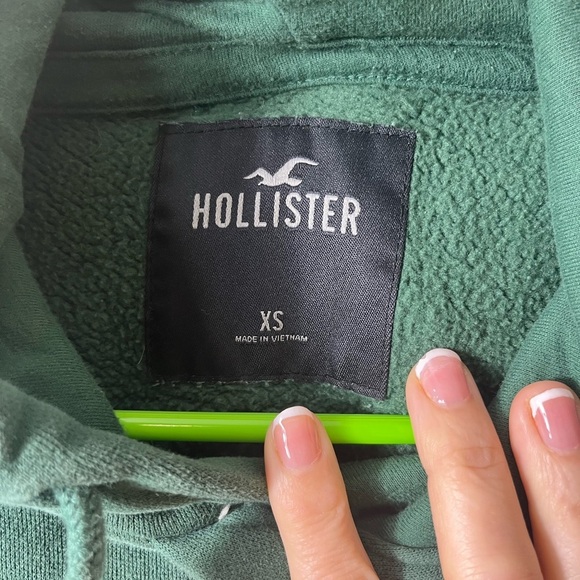 Hollister Green Pullover Logo Hoodie Size XS Streetwear Casual Y2K Surfer - Picture 3 of 6